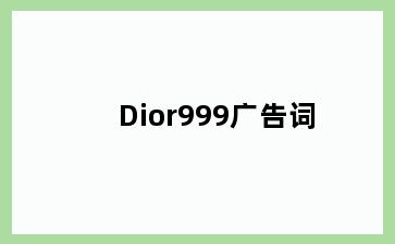 Dior999广告词