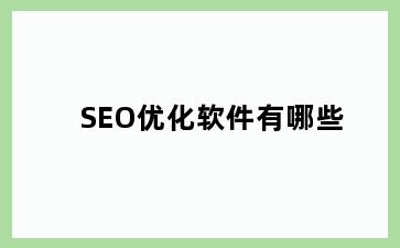 SEO优化软件有哪些