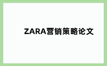 ZARA营销策略论文
