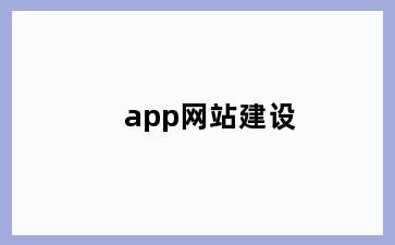 app网站建设