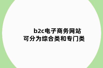 b2c电子商务网站可分为综合类和专门类