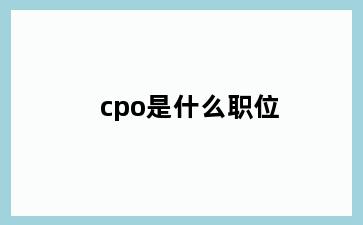 cpo是什么职位