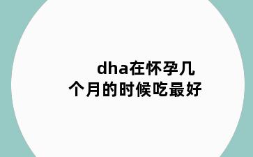 dha在怀孕几个月的时候吃最好