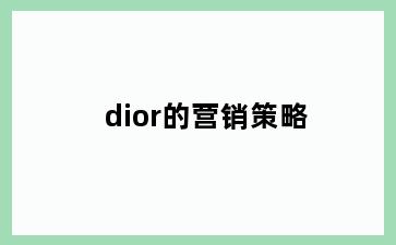 dior的营销策略