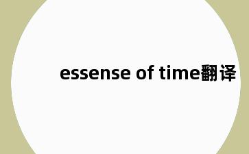 essense of time翻译