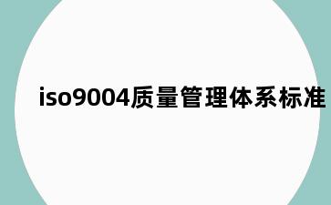 iso9004质量管理体系标准