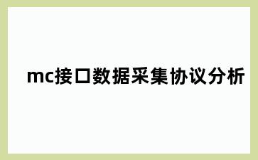 mc接口数据采集协议分析