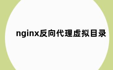 nginx反向代理虚拟目录