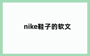 nike鞋子的软文