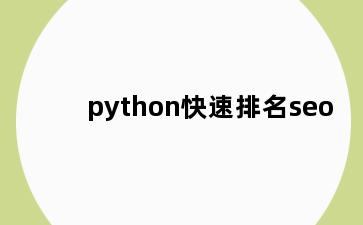 python快速排名seo