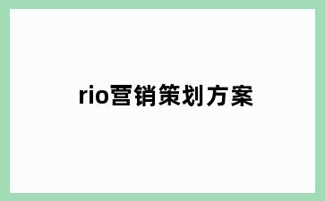 rio营销策划方案