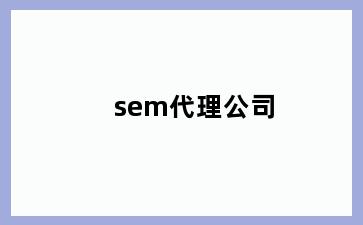 sem代理公司