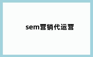 sem营销代运营