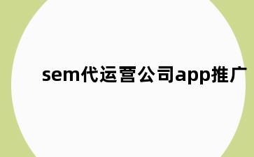 sem代运营公司app推广