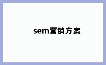 sem营销方案