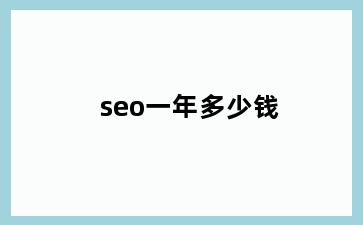 seo一年多少钱