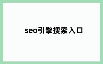 seo引擎搜索入口