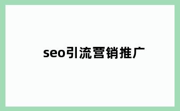 seo引流营销推广