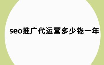 seo推广代运营多少钱一年