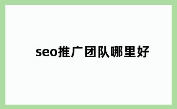 seo推广团队哪里好