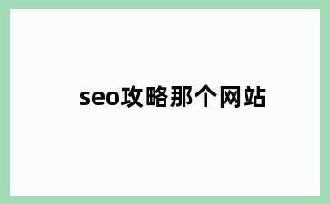 seo攻略那个网站