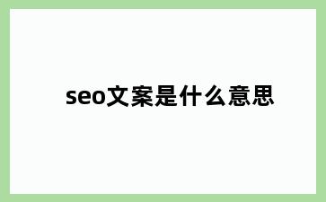 seo文案是什么意思