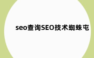 seo查询SEO技术蜘蛛屯