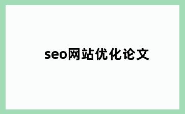 seo网站优化论文