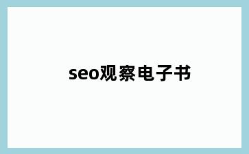 seo观察电子书