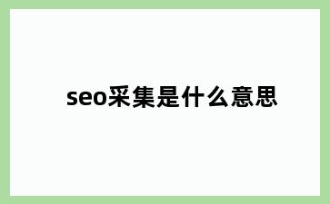 seo采集是什么意思