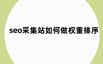 seo采集站如何做权重排序