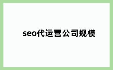 seo代运营公司规模