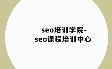 seo培训学院-seo课程培训中心