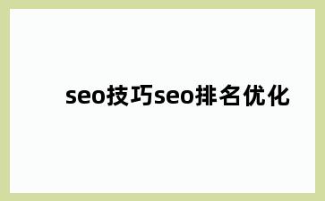 seo技巧seo排名优化