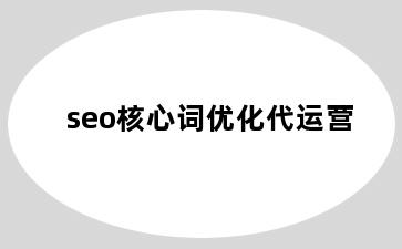 seo核心词优化代运营