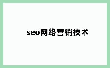 seo网络营销技术