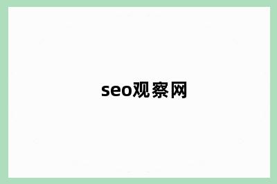 seo观察网