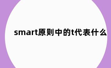 smart原则中的t代表什么