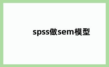 spss做sem模型