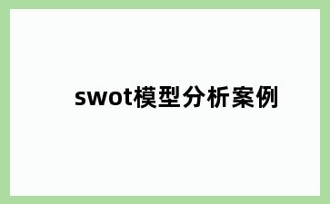 swot模型分析案例