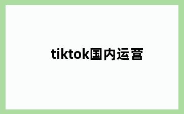 tiktok国内运营