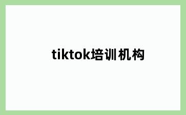 tiktok培训机构