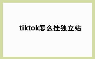 tiktok怎么挂独立站