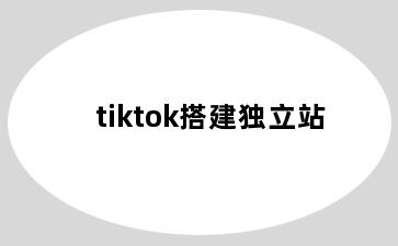 tiktok搭建独立站