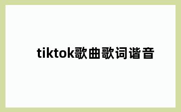 tiktok歌曲歌词谐音