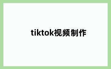 tiktok视频制作