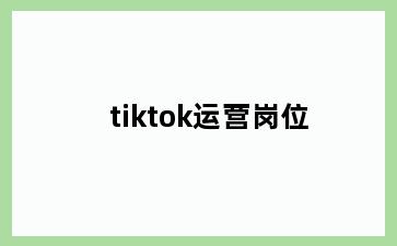 tiktok运营岗位