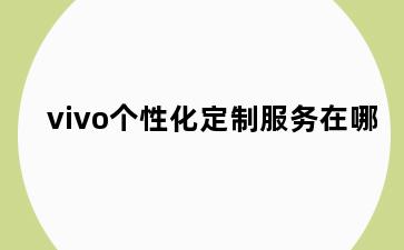 vivo个性化定制服务在哪