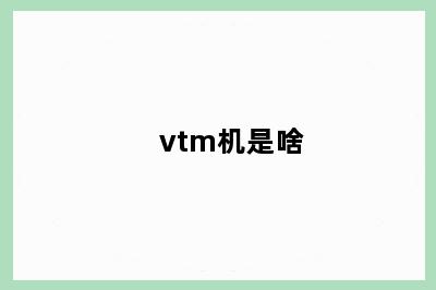 vtm机是啥