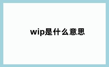 wip是什么意思